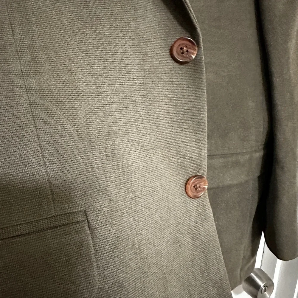 Lauren Ralph Lauren | Men's Olive Green Suede Two Button Blazer Sport Coat, 42R